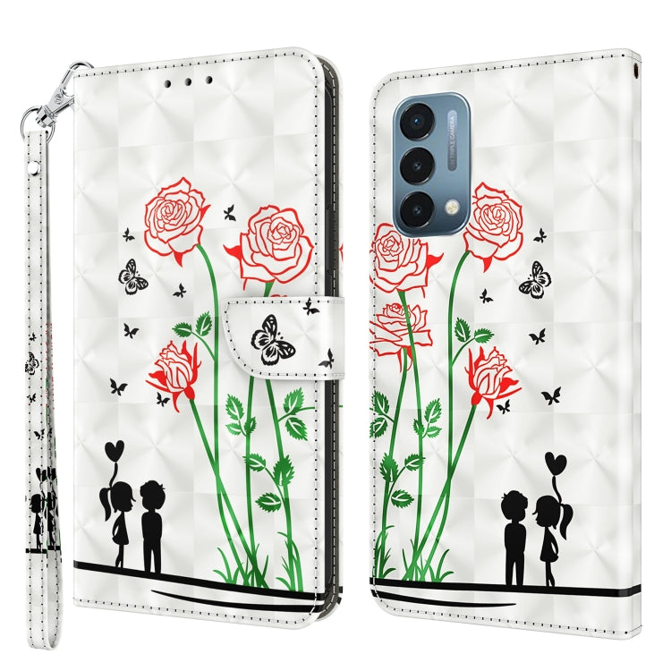 3D painted leather phone case, red roses with butterflies; front camera cutouts