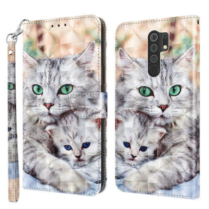 Cat portrait phone case wallet with wrist strap; front and back feature gray cats with green eyes