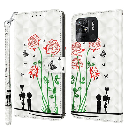 Rose-themed leather phone case with black couple silhouettes, butterflies, and ribbon