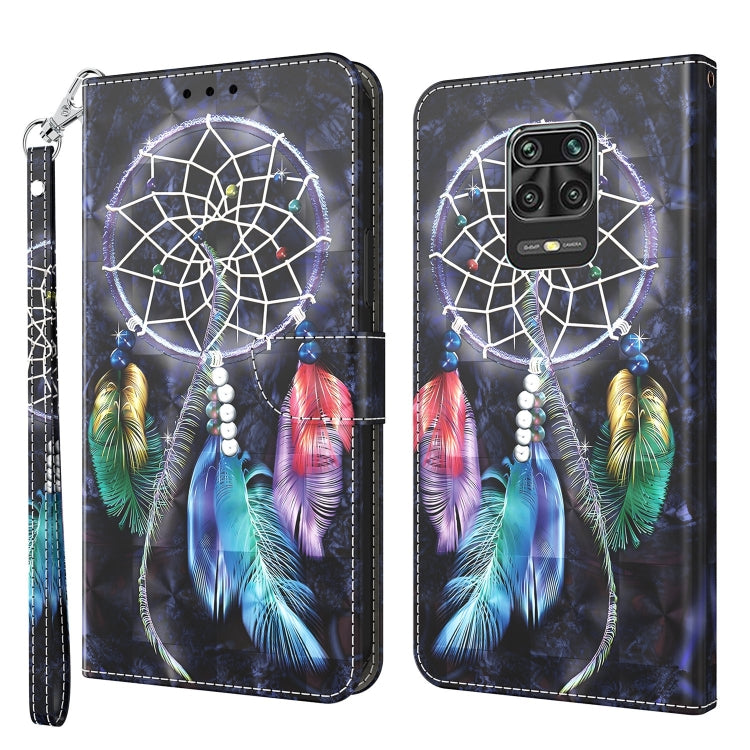 Dreamcatcher feather phone case with wrist strap; front and back show a black geometric design