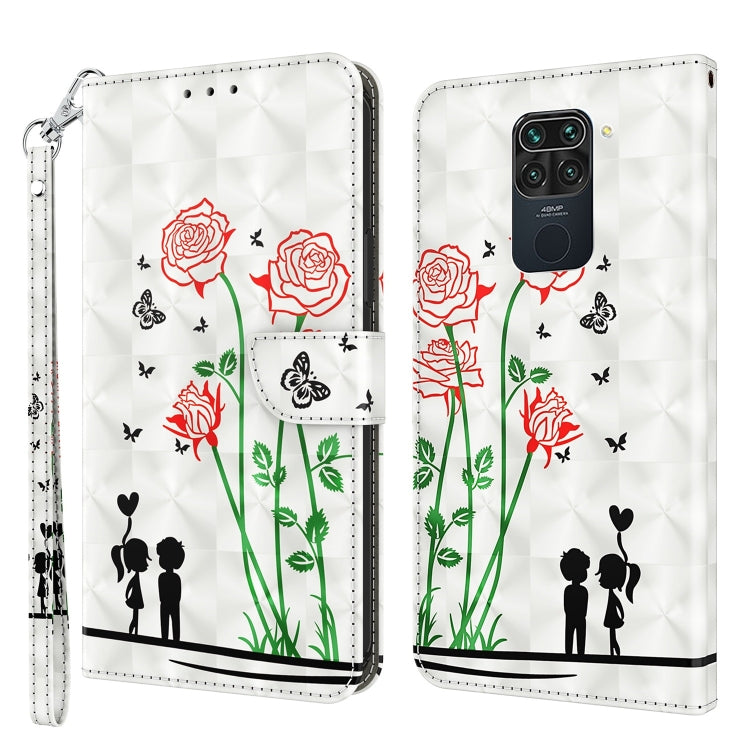 Leather phone case with rose flowers, butterfly accents, and two-person silhouette