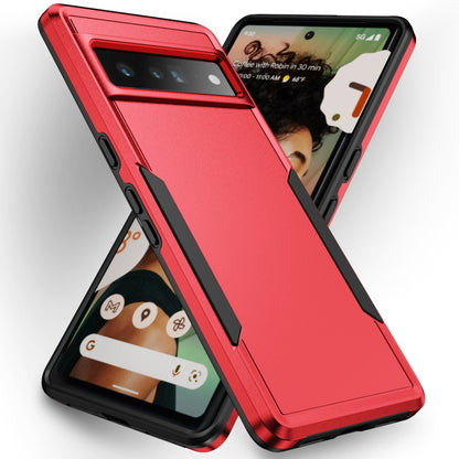 Pioneer armor phone case for Pixel 7 Pro, red back with black bumper and raised screen edge