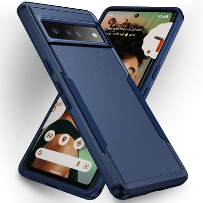 Heavy-duty phone case for Pixel 7 Pro, navy/blue protective shell with raised edges