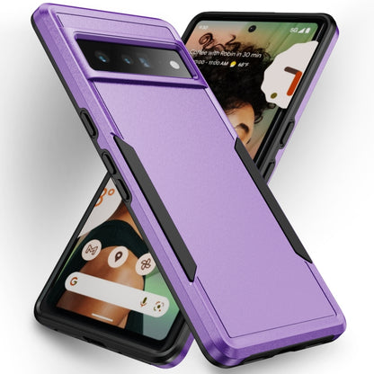 Heavy-duty phone case for Pixel 7 Pro, purple protective shell with raised edges