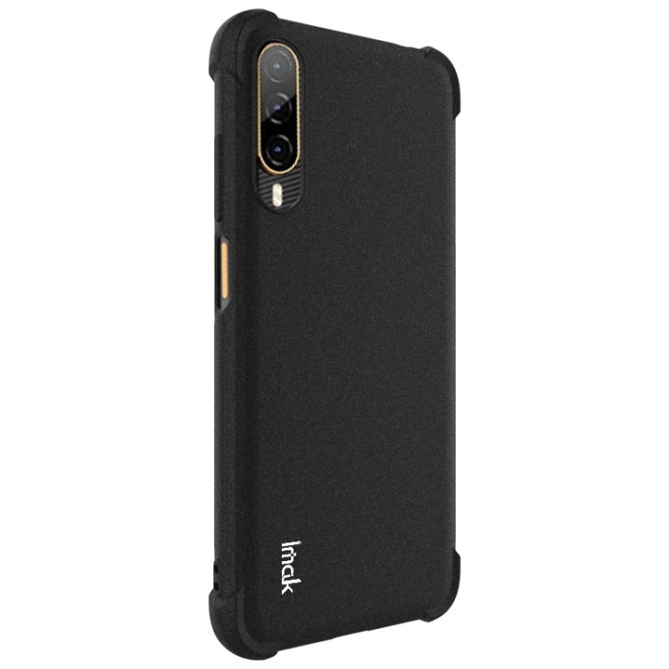 IMAK matte black TPU phone case with raised camera cutout and shockproof corners