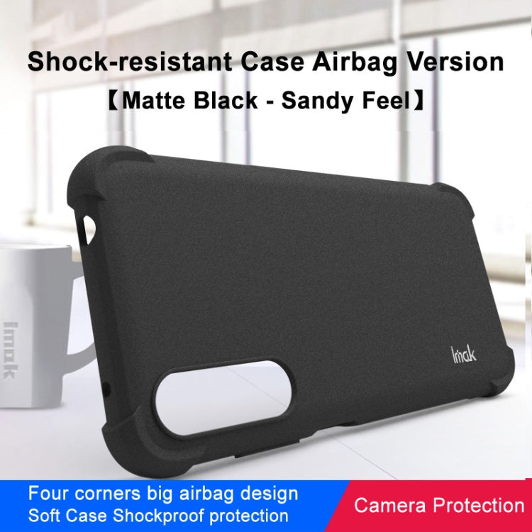 IMAK matte black TPU shockproof case with soft-touch textured finish and camera protection