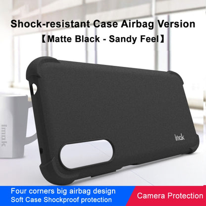 IMAK matte black TPU shockproof case with soft-touch textured finish and camera protection