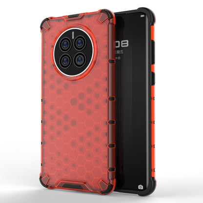 Shockproof honeycomb phone case in red with camera cutout and shockproof corners