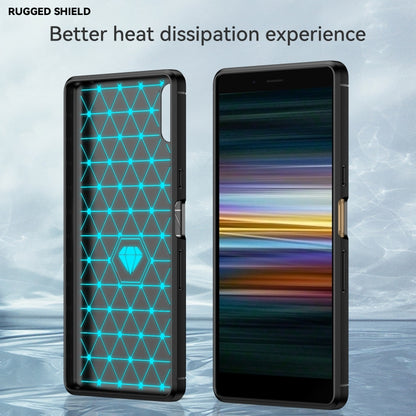 Brushed texture carbon fiber TPU phone case, black, front and back protection