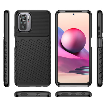 Black rugged phone case with textured back, camera cutout, side buttons and port openings