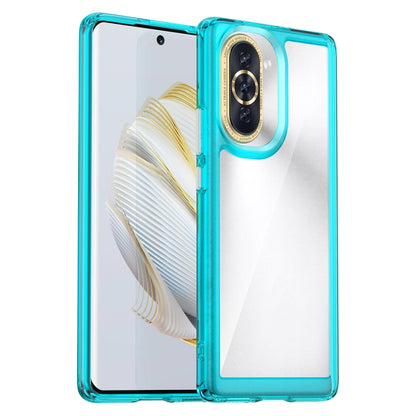 Transparent blue TPU phone case with raised camera ring for Huawei nova 10 Pro