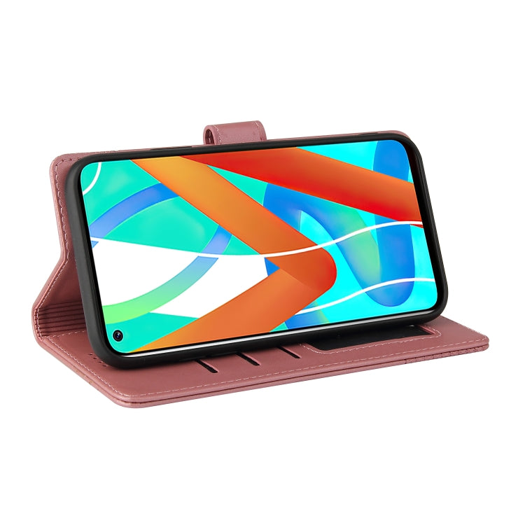 Rose gold magnetic leather folio phone case with stand, phone in front