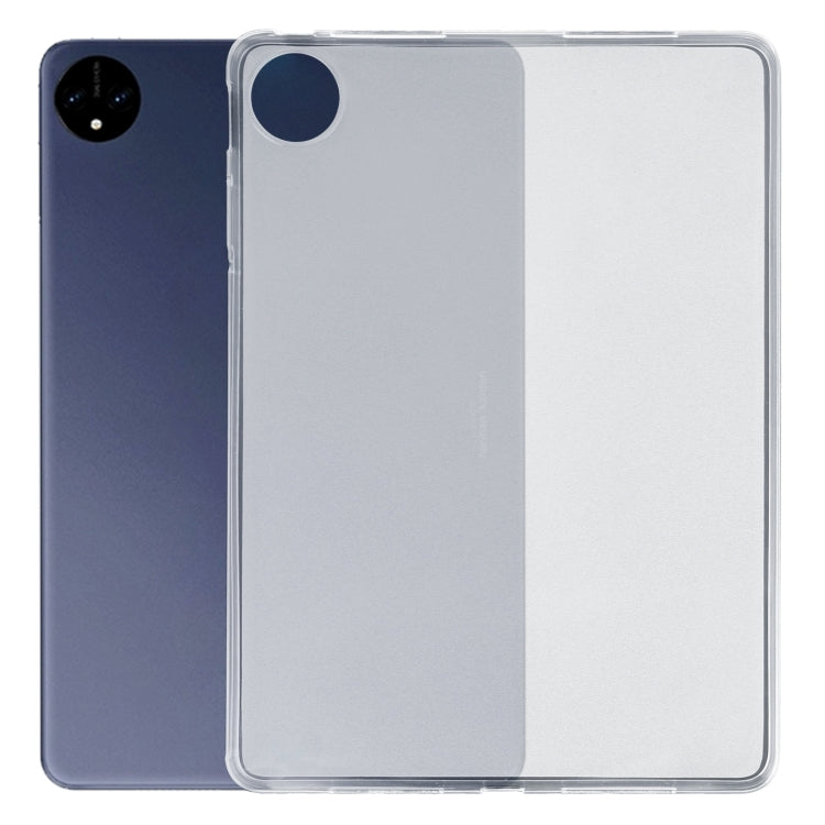 Frosted clear TPU tablet case with large camera opening and snug protective frame