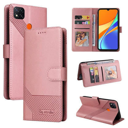 Rose gold magnetic leather phone case with wallet card slots and fold stand