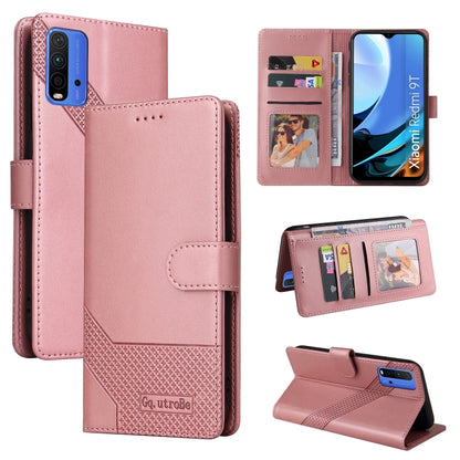 Rose gold magnetic leather flip phone case with card slots and stand
