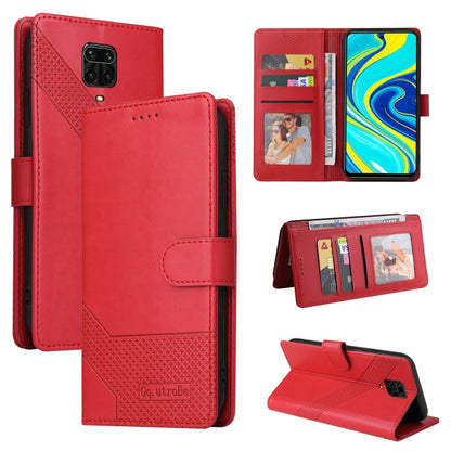 Red magnetic leather wallet phone case with card slots and folio stand
