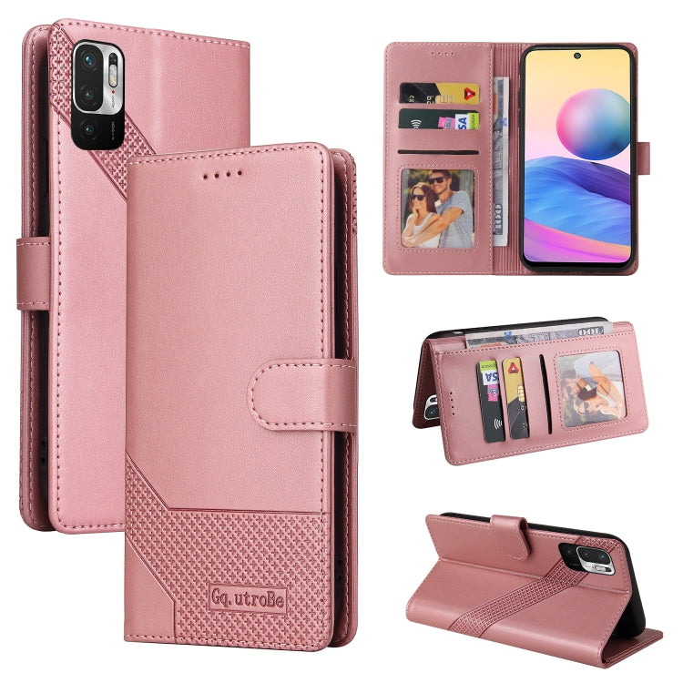 Rose leather wallet-style phone case with magnetic closure, card slots, folding stand