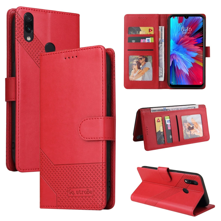 Red magnetic leather wallet phone case with card slots and kickstand flip cover