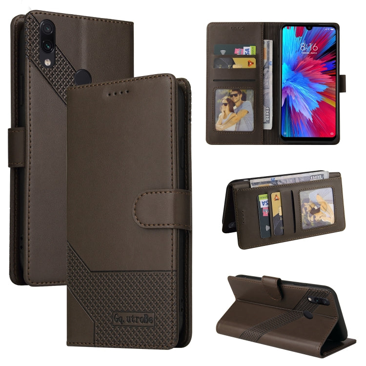 Brown magnetic leather wallet phone case with card slots and flip cover