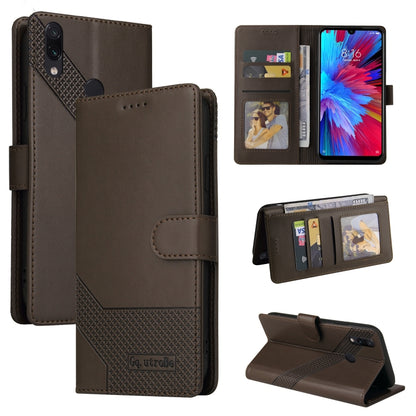 Brown magnetic leather wallet phone case with card slots and flip cover
