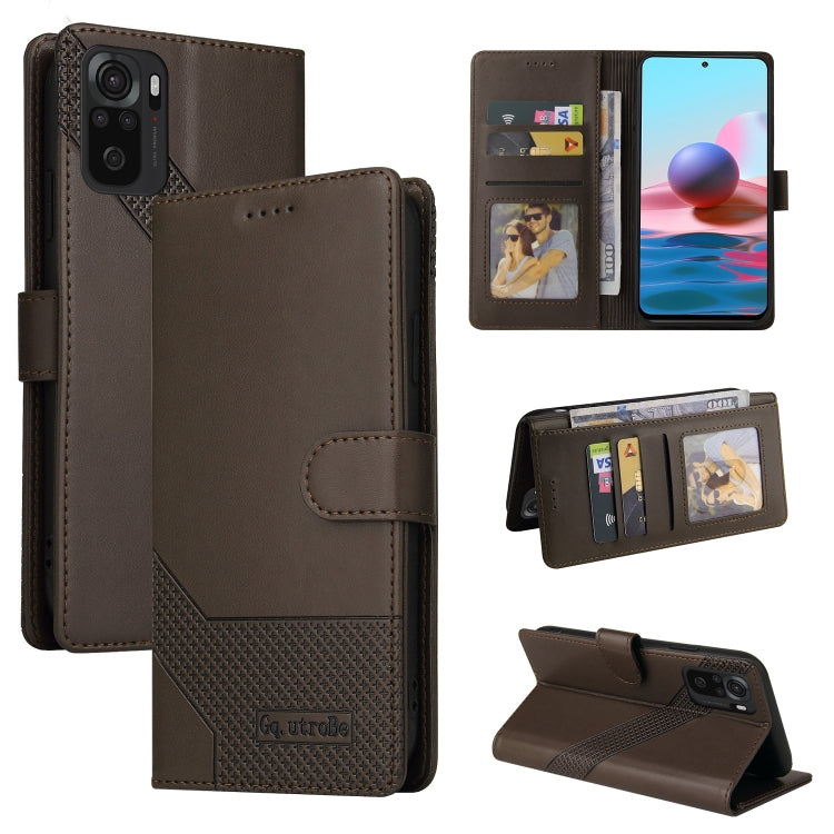 Brown magnetic leather wallet phone case with card slots and flip cover