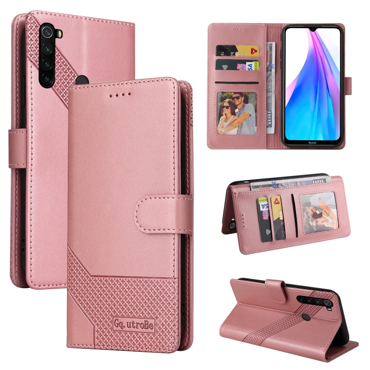 Rose gold magnetic leather wallet phone case with card slots and flip cover