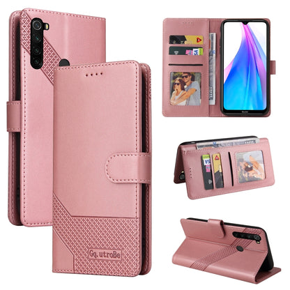 Rose gold magnetic leather wallet phone case with card slots and flip cover