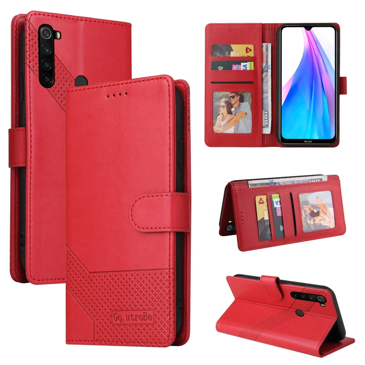 Red magnetic leather wallet phone case with card slots and flip cover