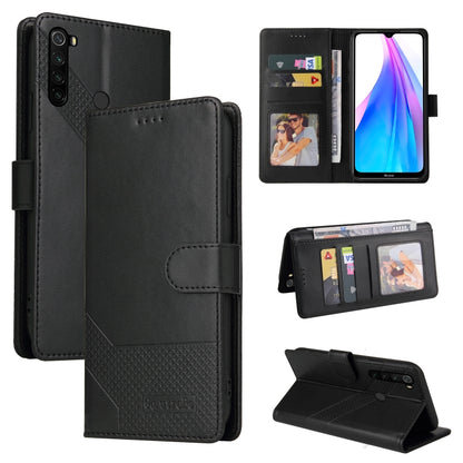 Black magnetic leather wallet phone case with card slots and flip cover