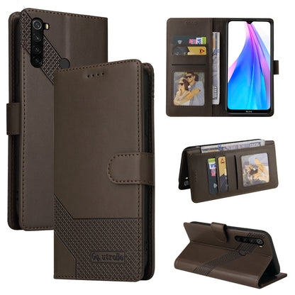 Brown magnetic leather wallet phone case with card slots and flip cover