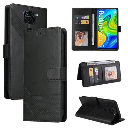 Black magnetic leather wallet phone case with card slots and flip cover