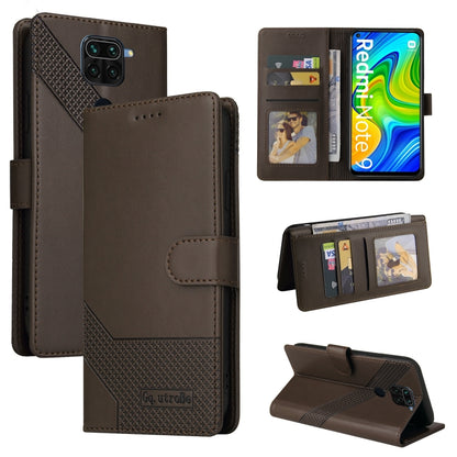 Brown magnetic leather wallet phone case with card slots and flip cover