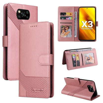 Rose gold wallet-style magnetic leather phone case with flip cover and card pockets