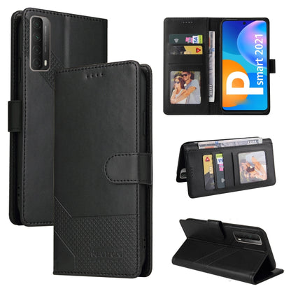 Magnetic leather phone case, black folio with card slots and flip cover
