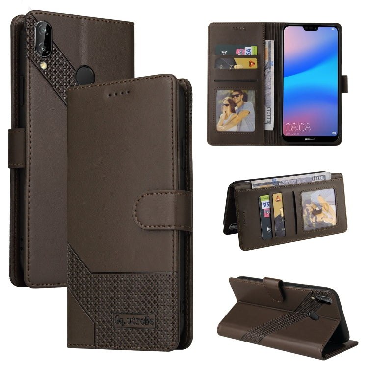 Magnetic leather phone case folio, brown with card slots and stand for calls