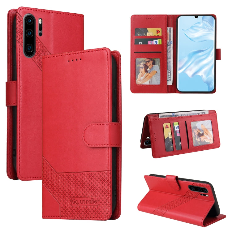 Red magnetic leather phone case with wallet-style interior and fold-out stand