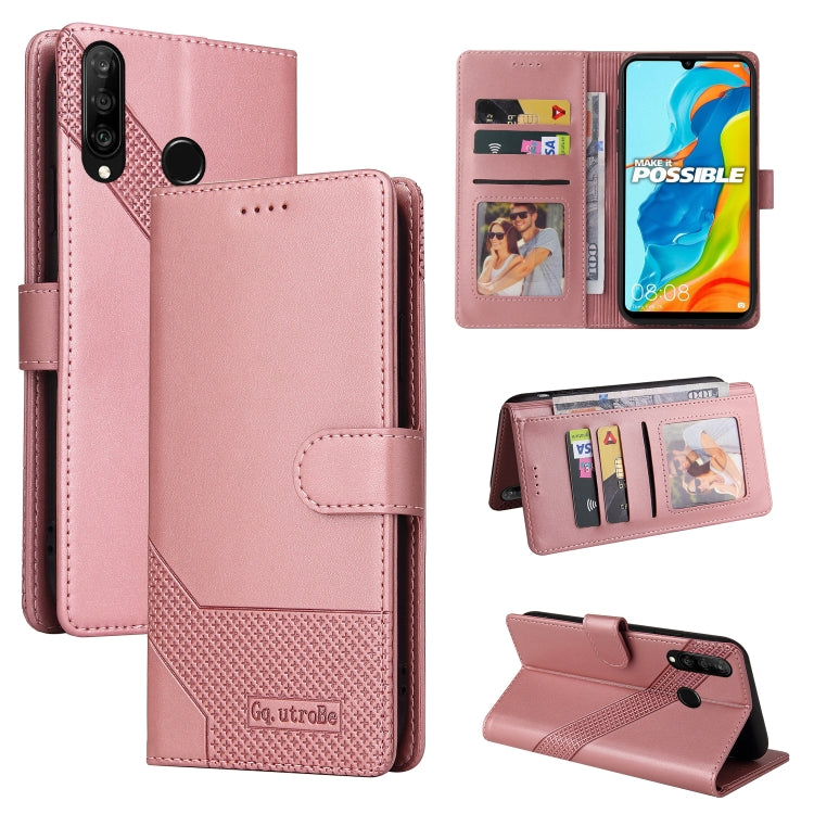 Rose gold leather wallet phone case with flip cover, card slots, and stand