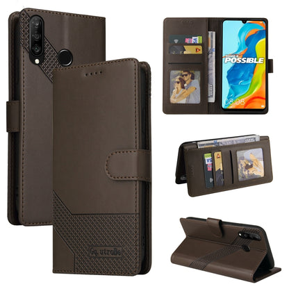 Magnetic leather phone case folio, brown with card slots and magnetic closure