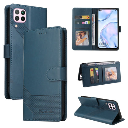 Magnetic leather phone case folio, teal blue with card slots and kickstand
