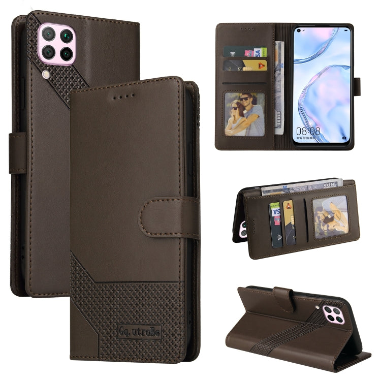 Magnetic leather phone case folio, brown with card slots and kickstand