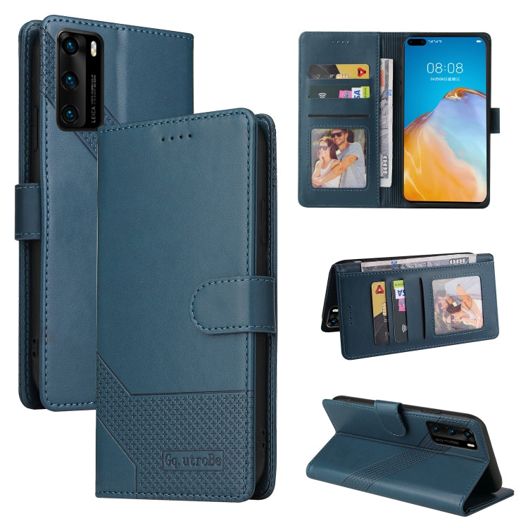 Magnetic leather phone case folio, teal blue with card slots and stand view