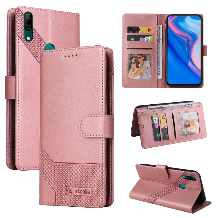 Rose gold magnetic leather phone case with wallet slots and fold-out stand