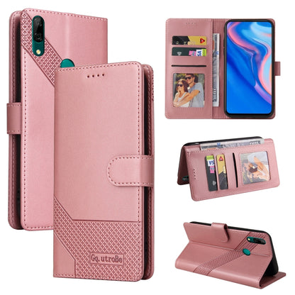 Rose gold magnetic leather phone case with wallet slots and fold-out stand