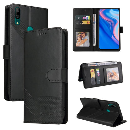 Magnetic leather phone case, black folio with magnetic flap and card window