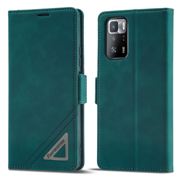 Dark cyan dual-side leather phone case with buckle and camera cutout.