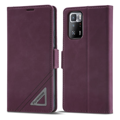 Wine red dual-side leather phone case with buckle and camera cutout.