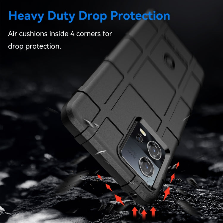 Dark shockproof TPU phone case with corner cushioning for drop protection