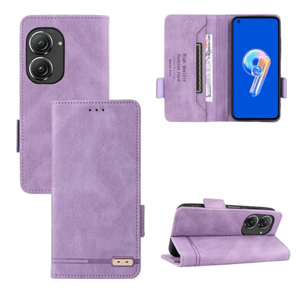 Purple folio phone case with magnetic clasp, card slots, and front phone cover
