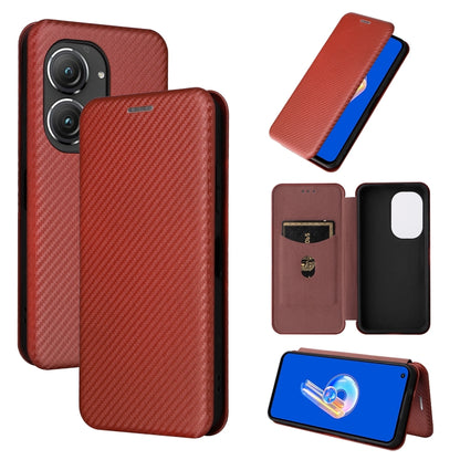 Burgundy red carbon fiber-texture flip leather phone case with card slot and camera cutouts