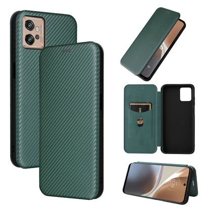 Green carbon fiber-texture flip leather phone case with card slot and hinged stand